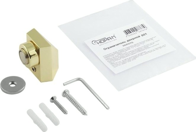 Ограничительный стопор НОРА-М 801 магнитный, напольный "Золото" [8862]