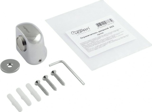 Ограничительный стопор НОРА-М 802 магнитный, напольный "Хром" [8870]