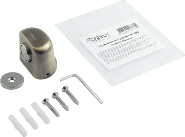 Ограничительный стопор НОРА-М 802 магнитный, напольный "Старая бронза" [8871]