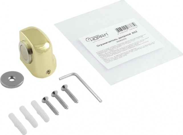 Ограничительный стопор НОРА-М 802 магнитный, напольный "Золото" [8868]