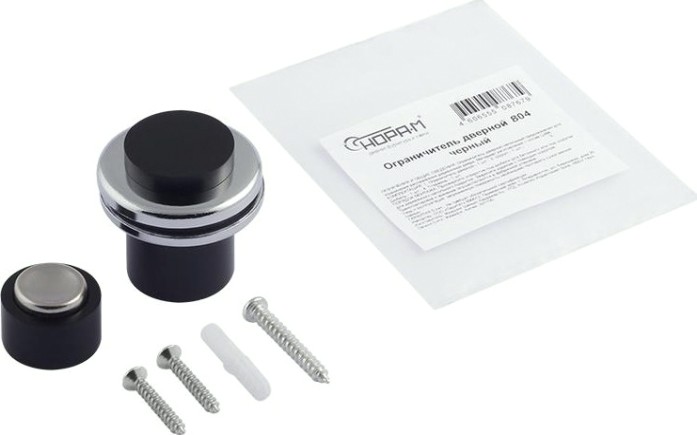 Ограничительный стопор НОРА-М 804 магнитный, напольный "Черный" [18552]