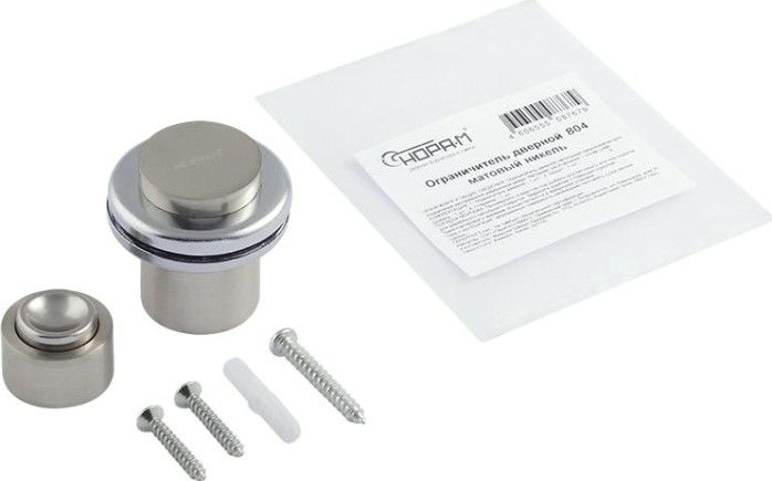 Ограничительный стопор НОРА-М 804 магнитный, напольный "Матовый никель" [16700]