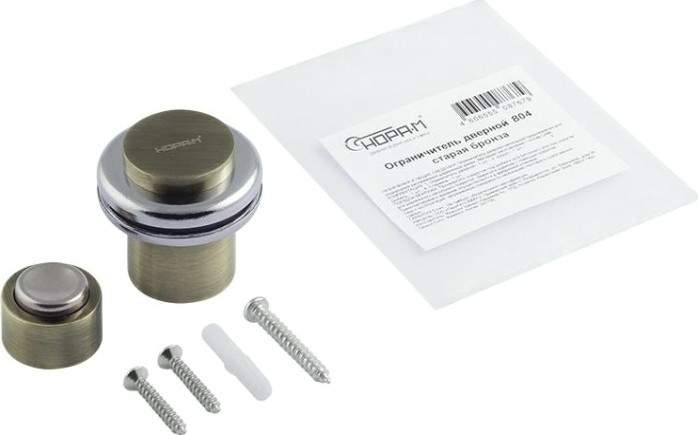 Ограничительный стопор НОРА-М 804 магнитный, напольный "Старая бронза" [16701]