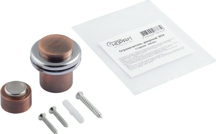 Ограничительный стопор НОРА-М 804 магнитный, напольный "Старая медь" [16702]