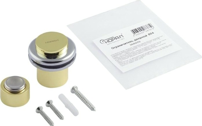 Ограничительный стопор НОРА-М 804 магнитный, напольный "Золото" [16699]