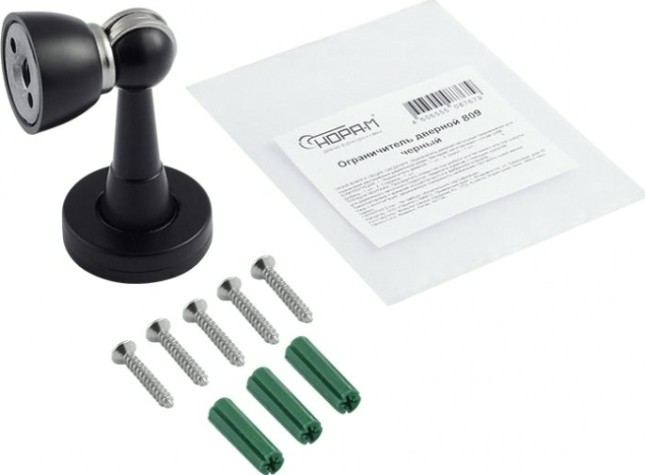 Ограничительный стопор НОРА-М 809 магнитный, универсальный "Черный" [19092]