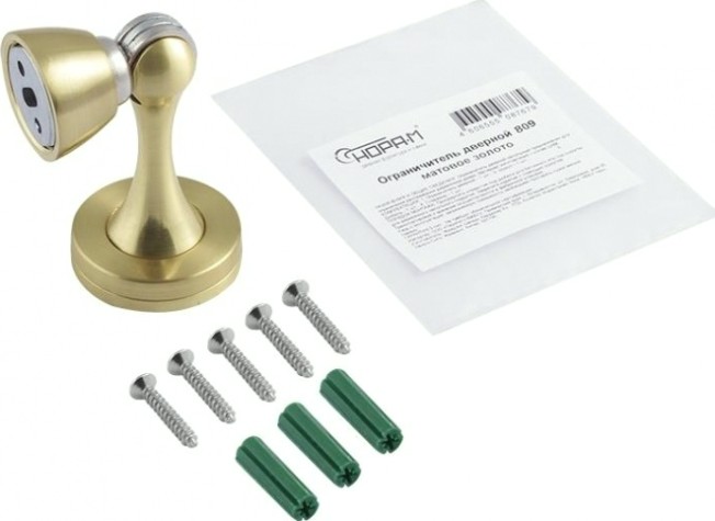 Ограничительный стопор НОРА-М 809 магнитный, универсальный "Матовое золото" [8887]