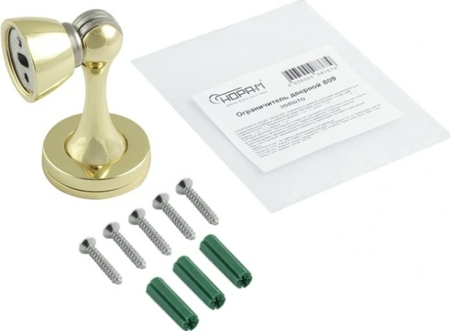 Ограничительный стопор НОРА-М 809 магнитный, универсальный "Золото" [8886]
