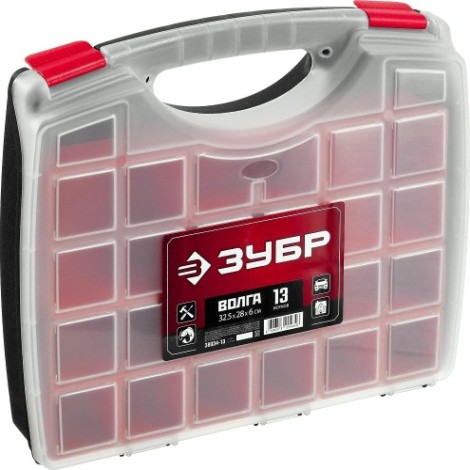 Органайзер ЗУБР ВОЛГА-13 со съемными лотками, [38034-13]