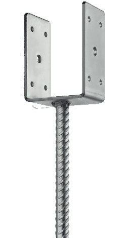 Основание столба ЗУБР U-образное 61х120х60мм [310286-060]