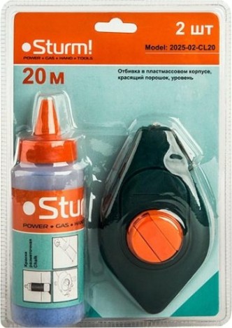 Отбивочный шнур Sturm 2025-02-CL20 20м, с красящим порошком