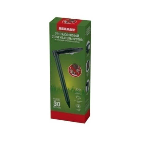 Отпугиватель кротов REXANT 71-0047 ультразвуковой R 30м, на солнечной батарее Отпугиватель кротов REXANT 71-0047 ультразвуковой R 30м, на солнечной батарее