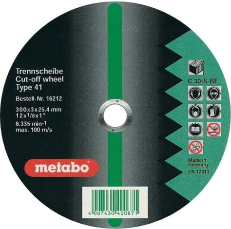 Отрезной круг по камню METABO 150x3,0x22,23 мм прямой С30 [616449000]