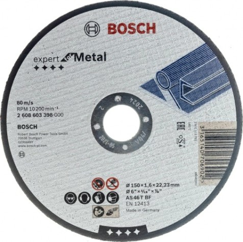 Отрезной круг по металлу BOSCH 150х1,6х22.2 мм AS46T-BF Expert for Metal [2608603398]