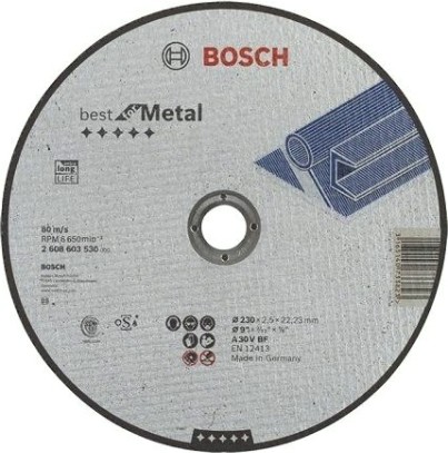 Отрезной круг по металлу BOSCH 230х2,5х22.2 мм A30V-BF выпуклый Best for Metal [2608603530]