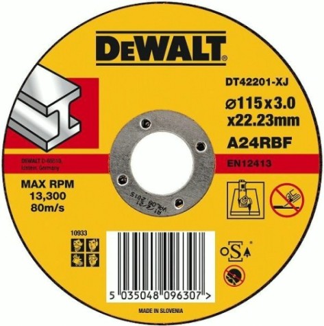 Отрезной круг по металлу DeWALT 115х3x22.2 мм DT42201-XJ [DT42201-XJ]