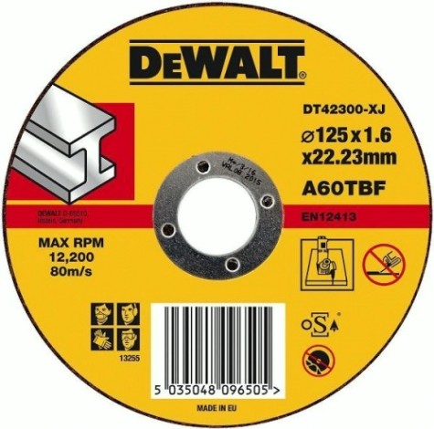 Отрезной круг по металлу DeWALT 125х1.6x22.2 мм DT42300-XJ [DT42300-XJ]