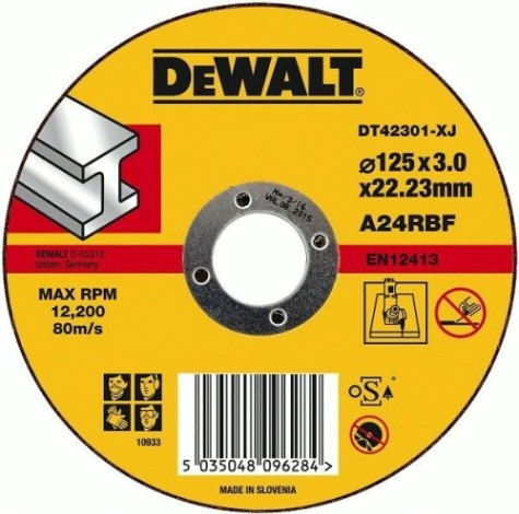 Отрезной круг по металлу DeWALT 125х2.8x22.2 мм A24RBF DT42310Z-QZ [DT42310Z-QZ]