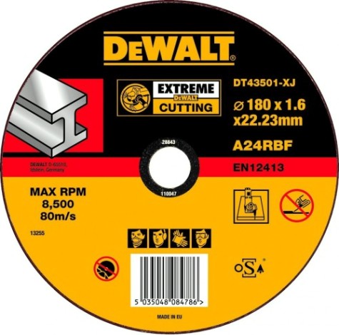 Отрезной круг по металлу DeWALT 180х1.6x22.2 мм Extreme DT43501-XJ [DT43501-XJ]