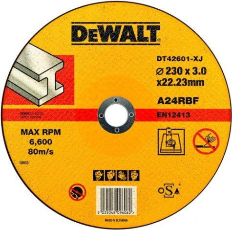 Отрезной круг по металлу DeWALT 230х2.8x22.2 мм A24RBF INDUSTRIAL DT42601Z-QZ [DT42601Z-QZ]
