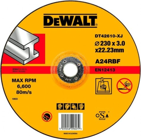 Отрезной круг по металлу DeWALT 230х3x22.2 мм тип 27 DT42610-XJ [DT42610-XJ]