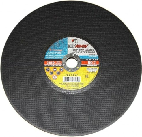 Отрезной круг по металлу ЛУГА 400х4,0х25,4 мм А 24 S BF (14А БУ) 80 2 ручн. [D11004002540000]