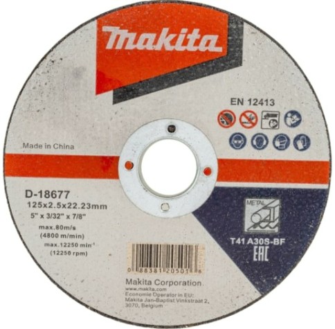 Отрезной круг по металлу MAKITA 125х2,5х22,23 мм A30S D-18677 D-18677 [D-18677]