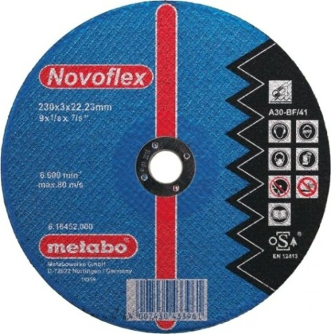 Отрезной круг по металлу METABO 180x3,0х22,23 мм прямой А30 Novoflex [616450000]