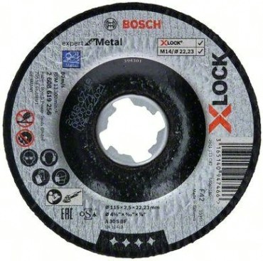 Отрезной круг по металлу X-LOCK BOSCH 115х2,5х22.2 мм A30S-BF 27 Expert for Metal [2608619256]