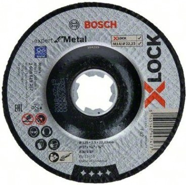 Отрезной круг по металлу X-LOCK BOSCH 125х2,5х22.2 мм A30S-BF 27 Expert for Metal [2608619257]