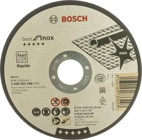 Отрезной круг по нержавеющей стали BOSCH 125х0,8х22 мм A60WINOX-BF Best for Inox - Rapido [2608603488]