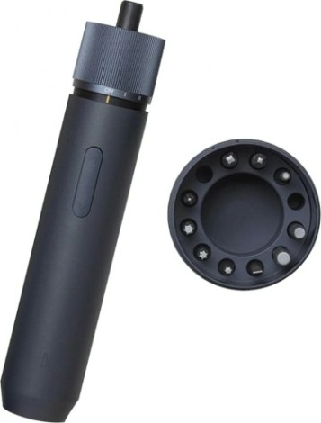 Отвертка аккумуляторная HOTO QWLSD001 с 12 битами в комплекте в кейсе, черная.