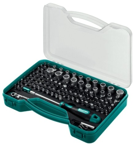 Отвертка-битодержатель KRAFTOOL 26816 X-Drive-122 с насадками, 122 шт.