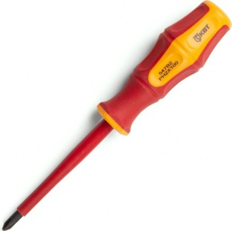 Отвертка диэлектрическая КВТ ПРОФИ 1000 V, PH2 х 100 мм 78612 [78612]