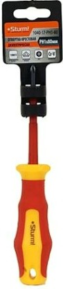 Отвертка диэлектрическая PHILIPS Sturm 1040-17-PH1-80 эрго ручка, ph1х80мм Отвертка диэлектрическая PHILIPS Sturm 1040-17-PH1-80 эрго ручка, ph1х80мм
