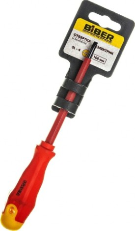 Отвертка диэлектрическая шлицевая Biber 85592 SL 4х100мм [тов-079501]