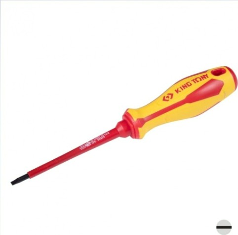 Отвертка диэлектрическая шлицевая KING TONY Slotted 3,5 мм, 100 мм [14723504]