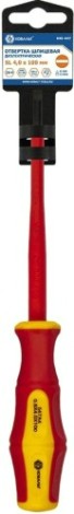 Отвертка диэлектрическая шлицевая Кобальт 646-447 ultra grip sl 4,0х100 мм cr-v, двухкомпонентная ру Отвертка диэлектрическая шлицевая Кобальт 646-447 ultra grip sl 4,0х100 мм cr-v, двухкомпонентная ру