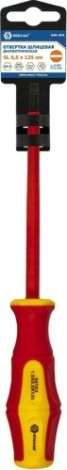 Отвертка диэлектрическая шлицевая Кобальт 646-454 ultra grip sl 5,5х125 мм cr-v, двухкомпонентная ру Отвертка диэлектрическая шлицевая Кобальт 646-454 ultra grip sl 5,5х125 мм cr-v, двухкомпонентная ру
