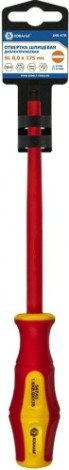 Отвертка диэлектрическая шлицевая Кобальт 646-478 ultra grip sl 8,0х175 мм cr-v, двухкомпонентная ру Отвертка диэлектрическая шлицевая Кобальт 646-478 ultra grip sl 8,0х175 мм cr-v, двухкомпонентная ру