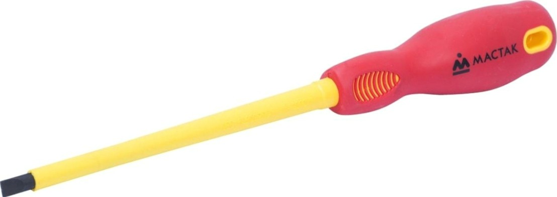 Отвертка диэлектрическая шлицевая МАСТАК 040-65150EH slotted 6,5 мм, 150 мм, держатель Отвертка диэлектрическая шлицевая МАСТАК 040-65150EH slotted 6,5 мм, 150 мм, держатель