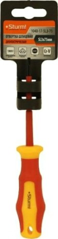 Отвертка диэлектрическая шлицевая Sturm 1040-17-SL3-75 sl3х75мм