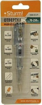 Отвертка индикаторная Sturm 1040-03-VT контактный и бесконтактный метод