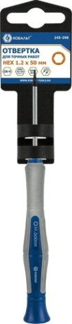 Отвертка Кобальт 245-398 для точных работ ultra grip hex 1.2х50 мм cr-v, дв Отвертка Кобальт 245-398 для точных работ ultra grip hex 1.2х50 мм cr-v, дв