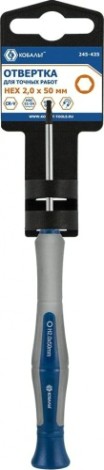 Отвертка Кобальт 245-435 для точных работ ultra grip hex 2.0х50 мм cr-v, дв Отвертка Кобальт 245-435 для точных работ ultra grip hex 2.0х50 мм cr-v, дв