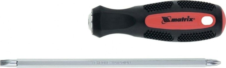 Отвертка комбинированная MATRIX SL6/PH2 мм CrV, антискользящая 2-х компонентная рукоятка [12290]
