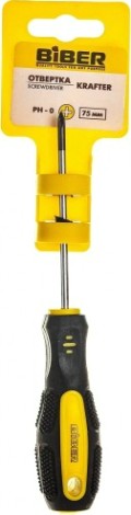Отвертка крестовая Biber Крафтер 86010 CrV сталь ph 0х75мм [тов-141908]