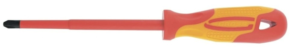 Отвертка крестовая диэлектрическая GROSS 12949 PH3х150 мм, до 1000B Отвертка крестовая диэлектрическая GROSS 12949 PH3х150 мм, до 1000B