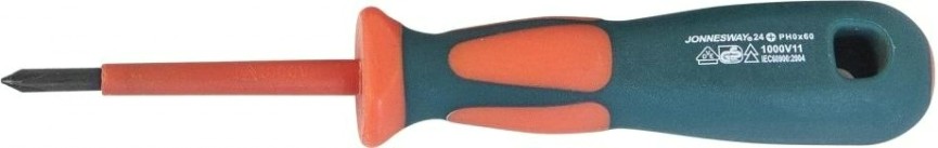 Отвертка крестовая диэлектрическая JONNESWAY DV13P060 1000 V, PH0 х 60 мм [047466]