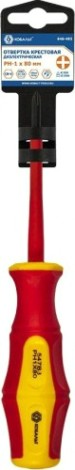 Отвертка крестовая диэлектрическая Кобальт 646-492 ultra grip ph-1х80 мм cr-v, двухкомпонентная рукоя Отвертка крестовая диэлектрическая Кобальт 646-492 ultra grip ph-1х80 мм cr-v, двухкомпонентная рукоя